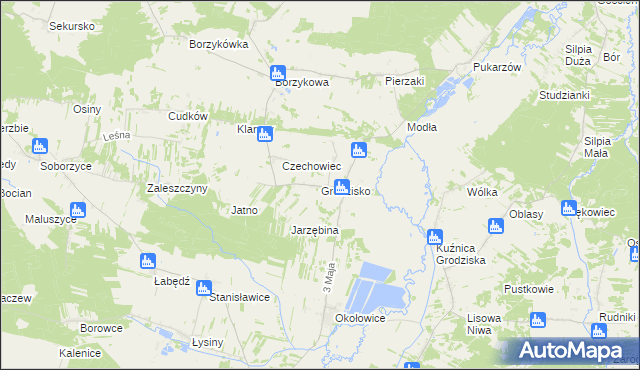 mapa Grodzisko gmina Żytno, Grodzisko gmina Żytno na mapie Targeo