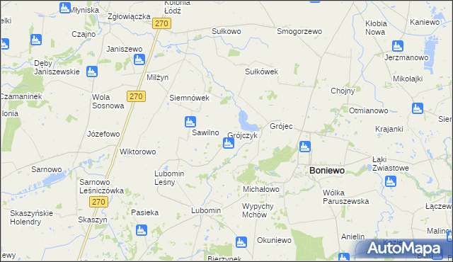 mapa Grójczyk, Grójczyk na mapie Targeo