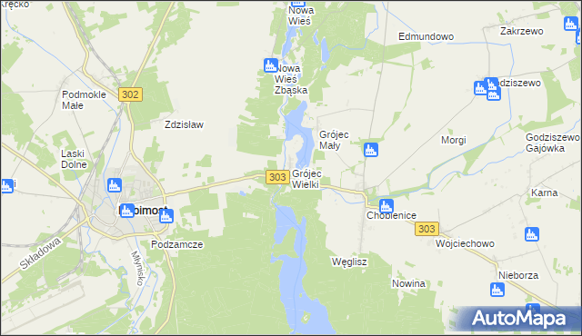 mapa Grójec Wielki gmina Siedlec, Grójec Wielki gmina Siedlec na mapie Targeo