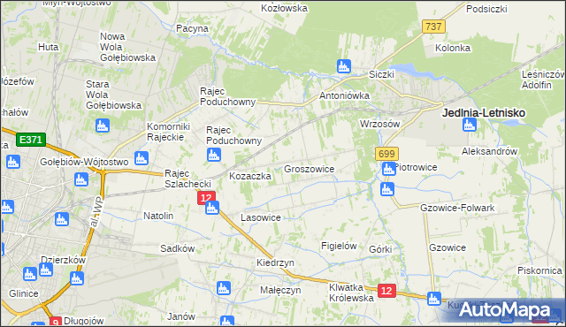 mapa Groszowice, Groszowice na mapie Targeo