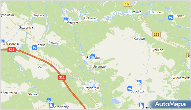 mapa Grotniki gmina Bobolice, Grotniki gmina Bobolice na mapie Targeo