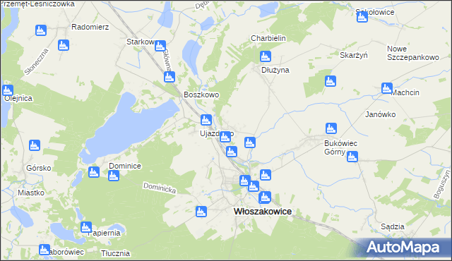 mapa Grotniki gmina Włoszakowice, Grotniki gmina Włoszakowice na mapie Targeo