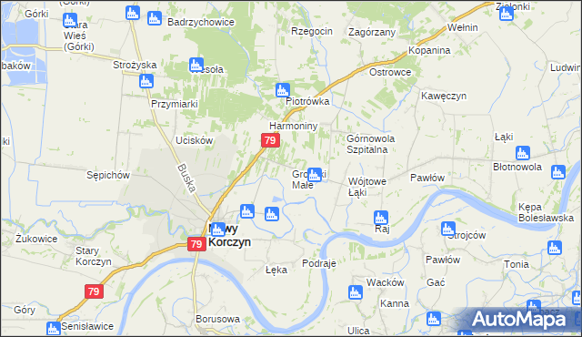 mapa Grotniki Małe, Grotniki Małe na mapie Targeo