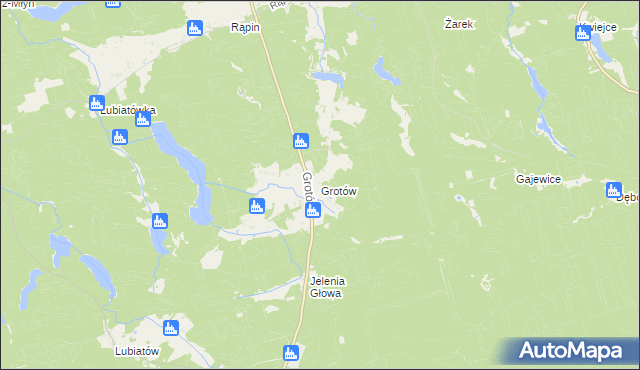 mapa Grotów gmina Drezdenko, Grotów gmina Drezdenko na mapie Targeo