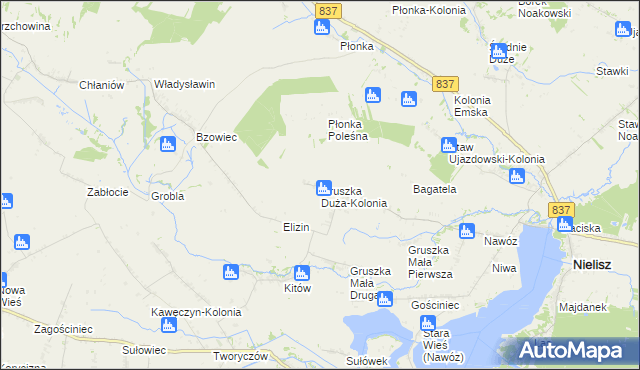 mapa Gruszka Duża-Kolonia, Gruszka Duża-Kolonia na mapie Targeo