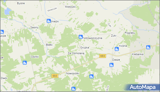 mapa Gruzka, Gruzka na mapie Targeo