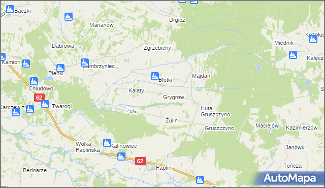 mapa Grygrów, Grygrów na mapie Targeo