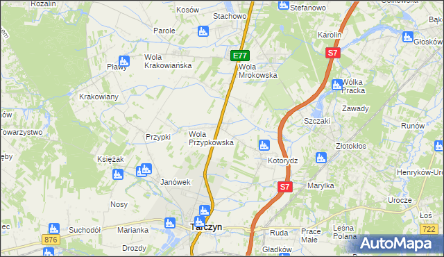 mapa Grzędy gmina Tarczyn, Grzędy gmina Tarczyn na mapie Targeo