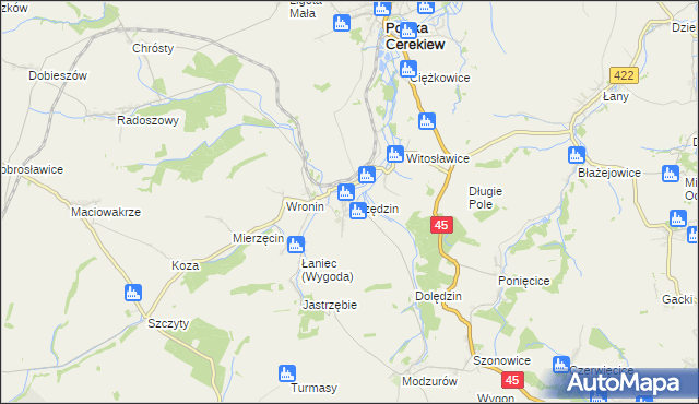 mapa Grzędzin, Grzędzin na mapie Targeo