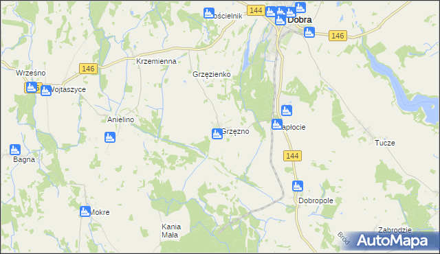 mapa Grzęzno, Grzęzno na mapie Targeo