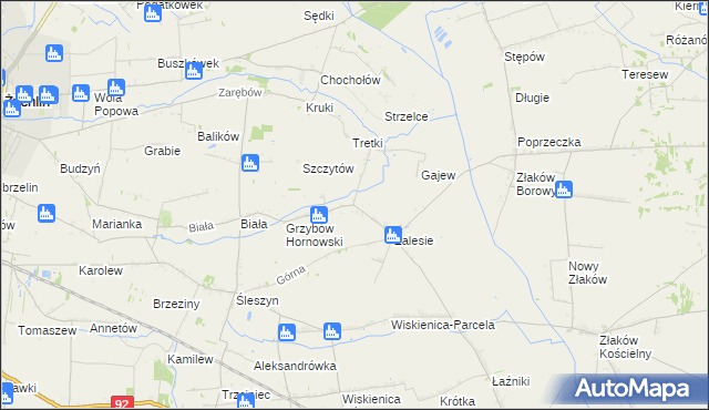 mapa Grzybów Dolny, Grzybów Dolny na mapie Targeo