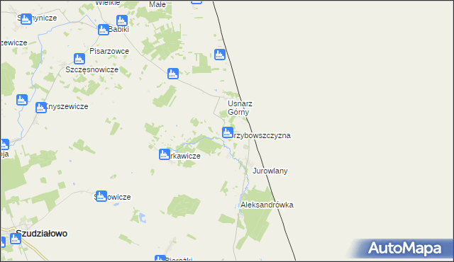 mapa Grzybowszczyzna, Grzybowszczyzna na mapie Targeo