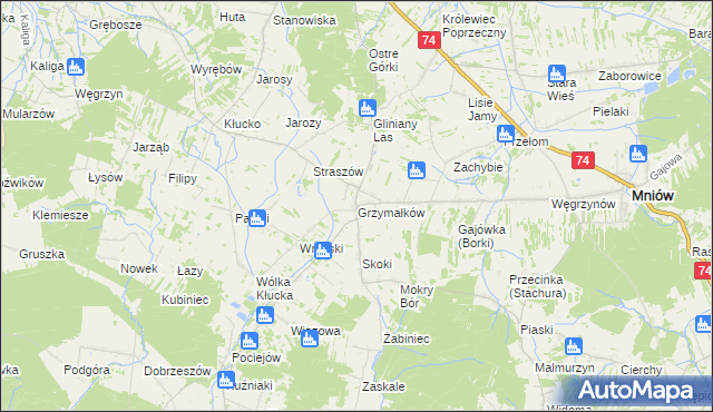 mapa Grzymałków, Grzymałków na mapie Targeo