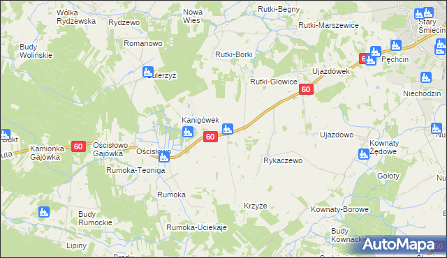 mapa Gumowo gmina Ciechanów, Gumowo gmina Ciechanów na mapie Targeo