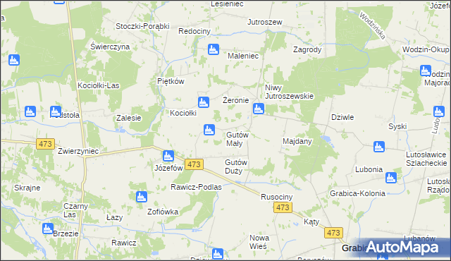 mapa Gutów Mały, Gutów Mały na mapie Targeo