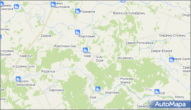 mapa Guty Duże, Guty Duże na mapie Targeo