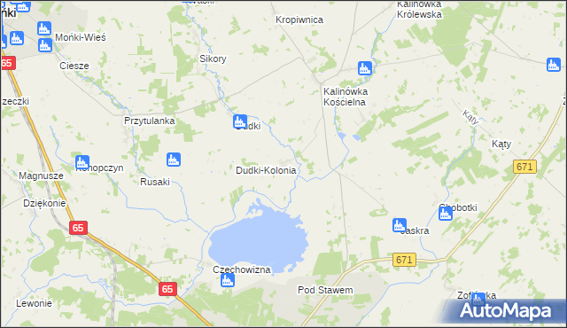 mapa Guzy gmina Knyszyn, Guzy gmina Knyszyn na mapie Targeo