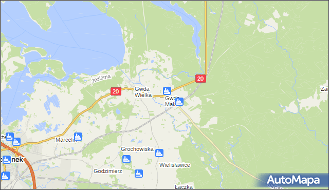 mapa Gwda Mała, Gwda Mała na mapie Targeo