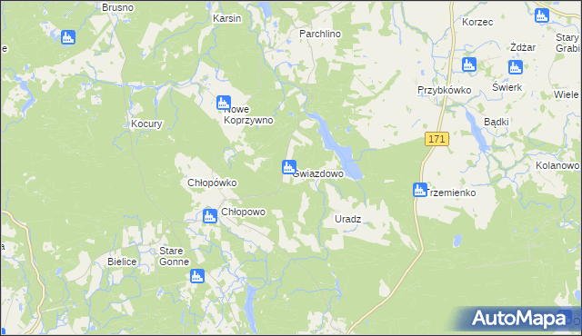mapa Gwiazdowo gmina Barwice, Gwiazdowo gmina Barwice na mapie Targeo