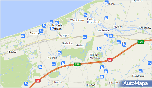 mapa Gwizd, Gwizd na mapie Targeo