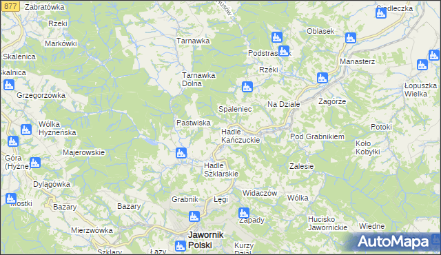 mapa Hadle Kańczuckie, Hadle Kańczuckie na mapie Targeo