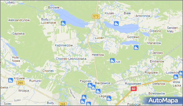 mapa Helenów gmina Gostynin, Helenów gmina Gostynin na mapie Targeo