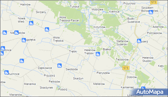 mapa Helenów Trębski, Helenów Trębski na mapie Targeo