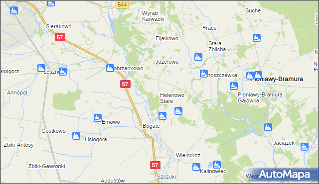 mapa Helenowo Stare, Helenowo Stare na mapie Targeo