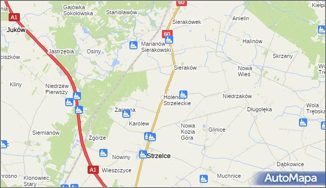 mapa Holendry Strzeleckie, Holendry Strzeleckie na mapie Targeo