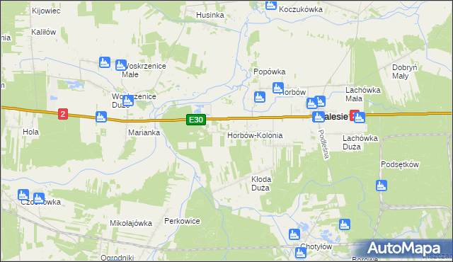 mapa Horbów-Kolonia, Horbów-Kolonia na mapie Targeo