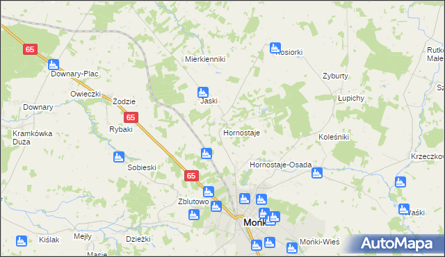 mapa Hornostaje, Hornostaje na mapie Targeo