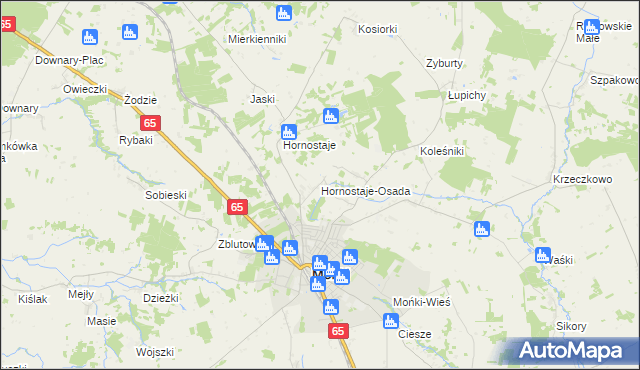 mapa Hornostaje-Osada, Hornostaje-Osada na mapie Targeo