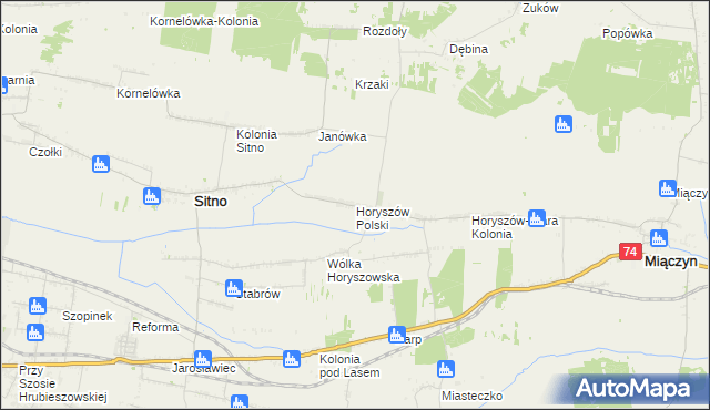 mapa Horyszów Polski, Horyszów Polski na mapie Targeo