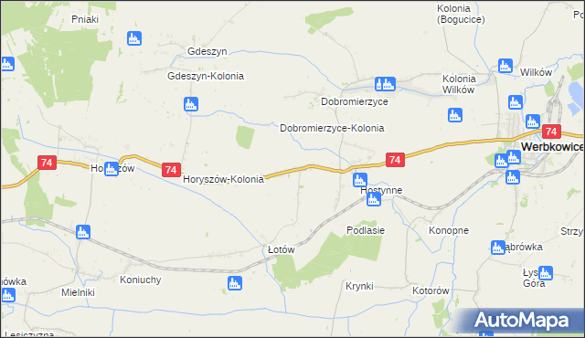 mapa Hostynne-Kolonia, Hostynne-Kolonia na mapie Targeo