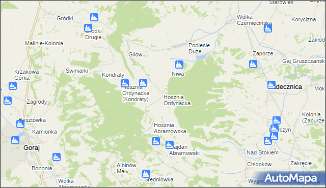 mapa Hosznia Ordynacka, Hosznia Ordynacka na mapie Targeo