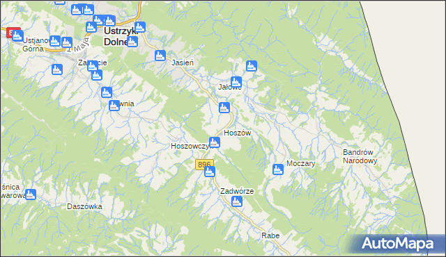 mapa Hoszów, Hoszów na mapie Targeo