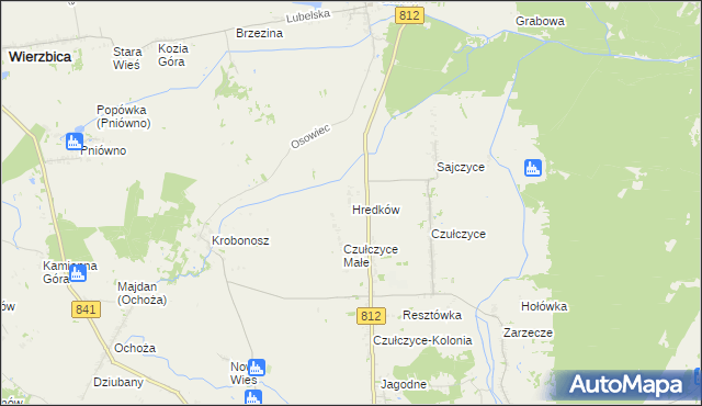mapa Hredków, Hredków na mapie Targeo