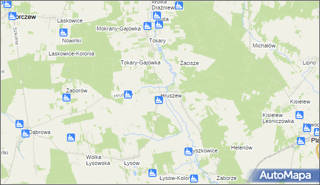 mapa Hruszew, Hruszew na mapie Targeo