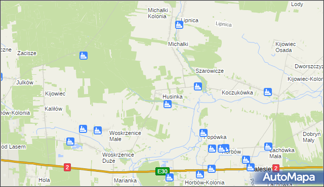 mapa Husinka, Husinka na mapie Targeo