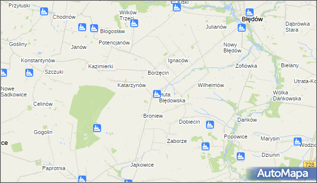 mapa Huta Błędowska, Huta Błędowska na mapie Targeo