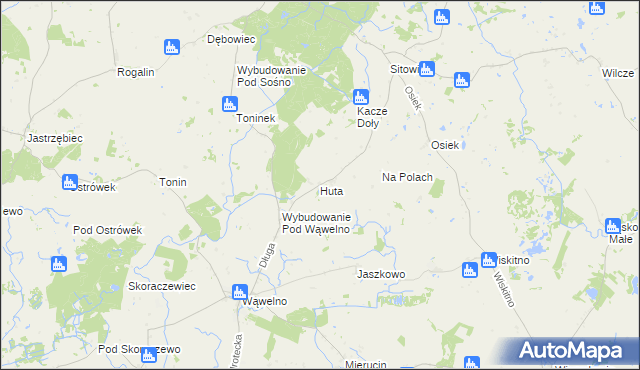 mapa Huta gmina Koronowo, Huta gmina Koronowo na mapie Targeo