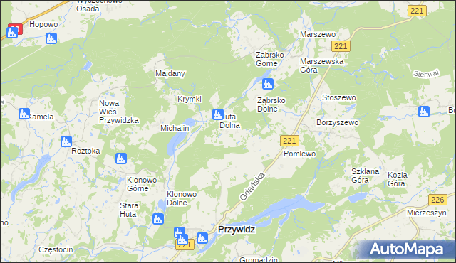 mapa Huta Górna, Huta Górna na mapie Targeo