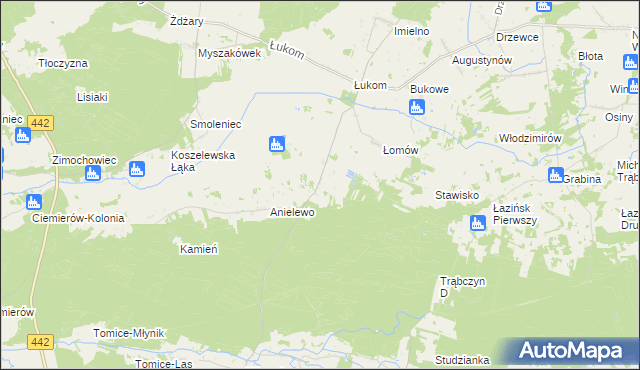 mapa Huta Łukomska gmina Zagórów, Huta Łukomska gmina Zagórów na mapie Targeo