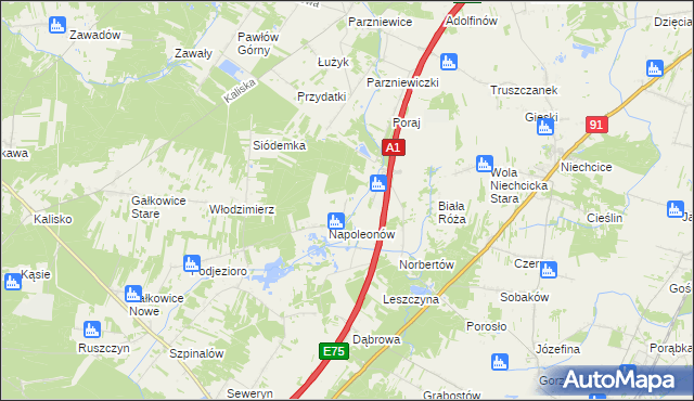 mapa Huta Porajska, Huta Porajska na mapie Targeo