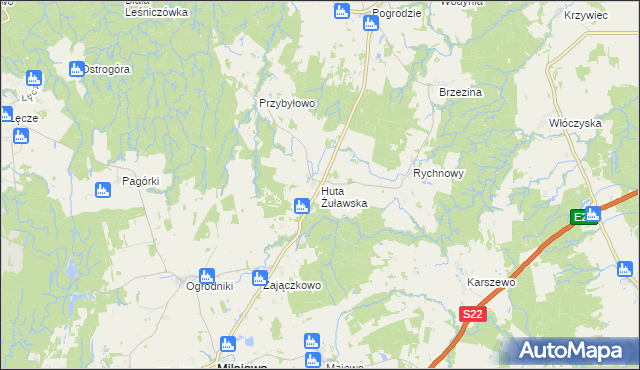 mapa Huta Żuławska, Huta Żuławska na mapie Targeo