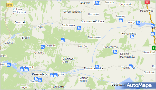 mapa Hutków, Hutków na mapie Targeo