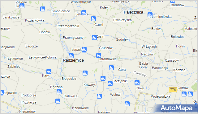 mapa Ibramowice, Ibramowice na mapie Targeo