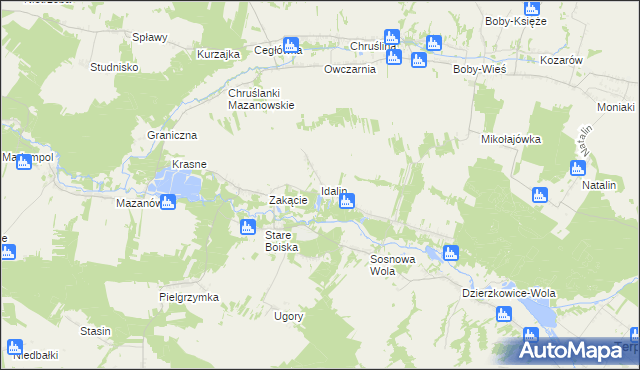 mapa Idalin, Idalin na mapie Targeo