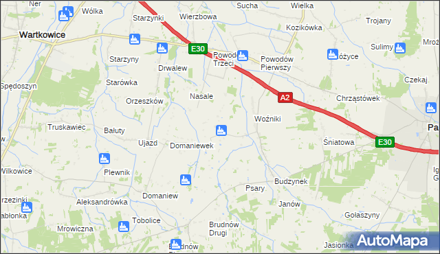 mapa Idzikowice gmina Dalików, Idzikowice gmina Dalików na mapie Targeo