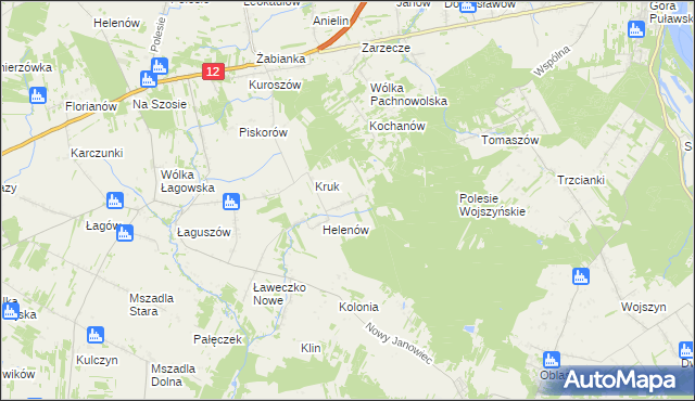 mapa Ignaców gmina Przyłęk, Ignaców gmina Przyłęk na mapie Targeo